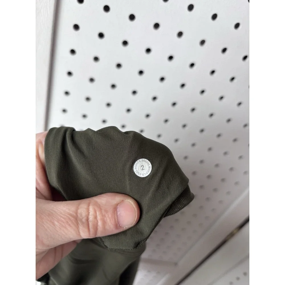 Lululemon Stretch High Rise Jogger Pants Green‎ Pull On Drawstring Women's 2